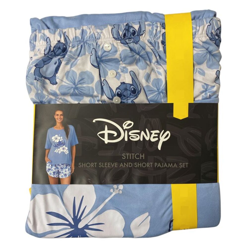 Character Womens Lightweight 2-Piece Short Sleeve and Short Pajama Set - Stitch